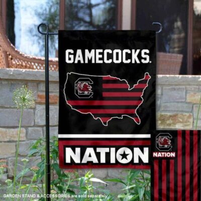 USC Gamecocks Garden Flag with USA Country Stars and Stripes GF00897