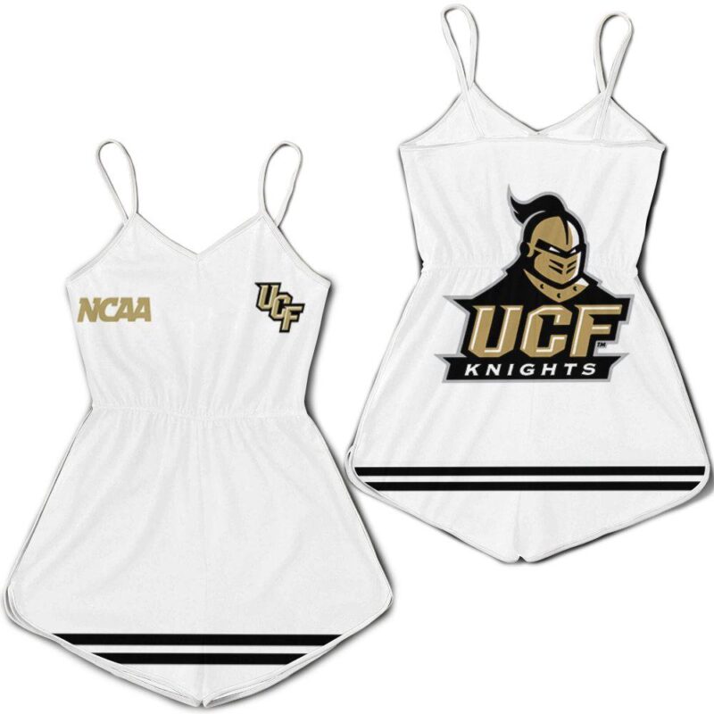 Ucf Knights Ncaa Classic White With Mascot Logo Gift For Ucf Knights Fans Romper Jumpsuit RJ05536