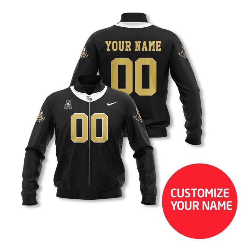 Ucf Knights Ncaa Sport Team Black Personalized Number Name Jersey Style Gift For Knights Fans Bomber Jacket BJ04046