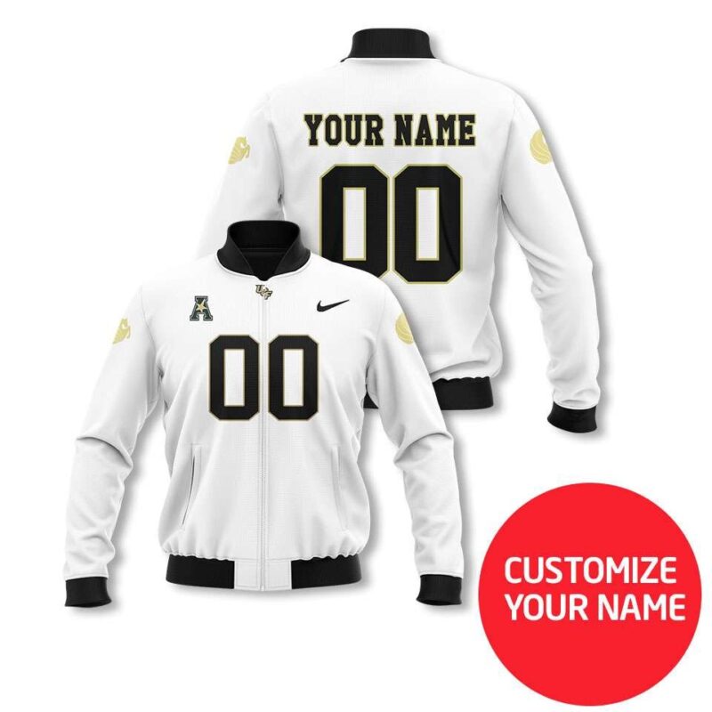 Ucf Knights Ncaa Sport Team White Personalized Number Name Jersey Style Gift For Knights Fans Bomber Jacket BJ03783