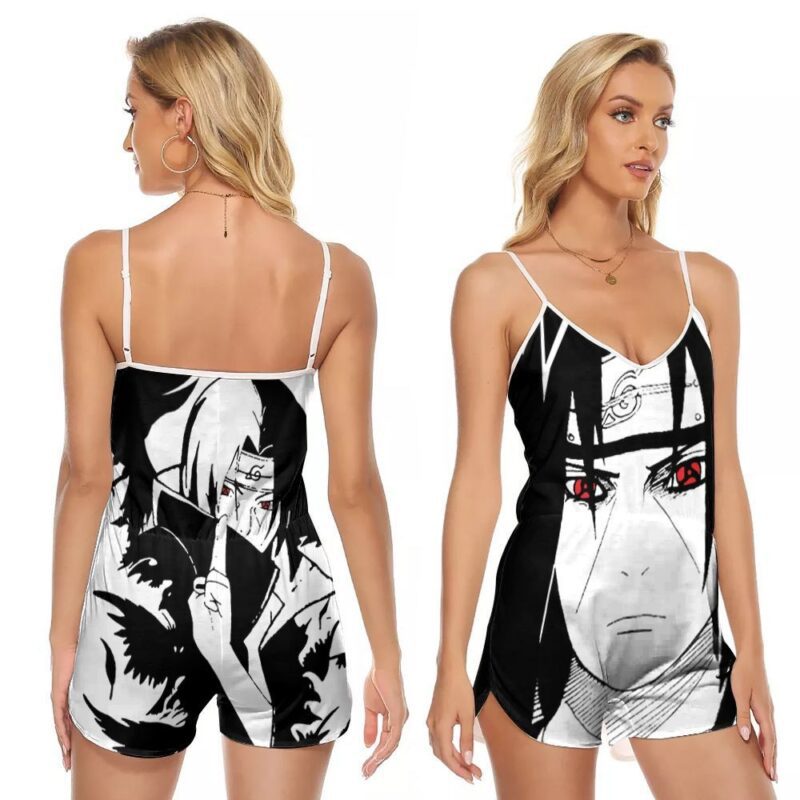 Uchiha Itachi Family Naruto Anime Cartoon Gift For Uchiha Itachi Fans Naruto Anime Cartoon Lovers V-neck Romper Jumpsuit RJ00663