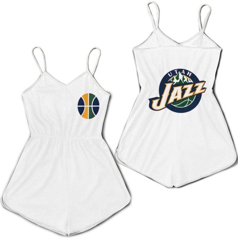 Utah Jazz Basketball Classic Mascot Logo Gift For Jazz Fans White Romper RJ01706