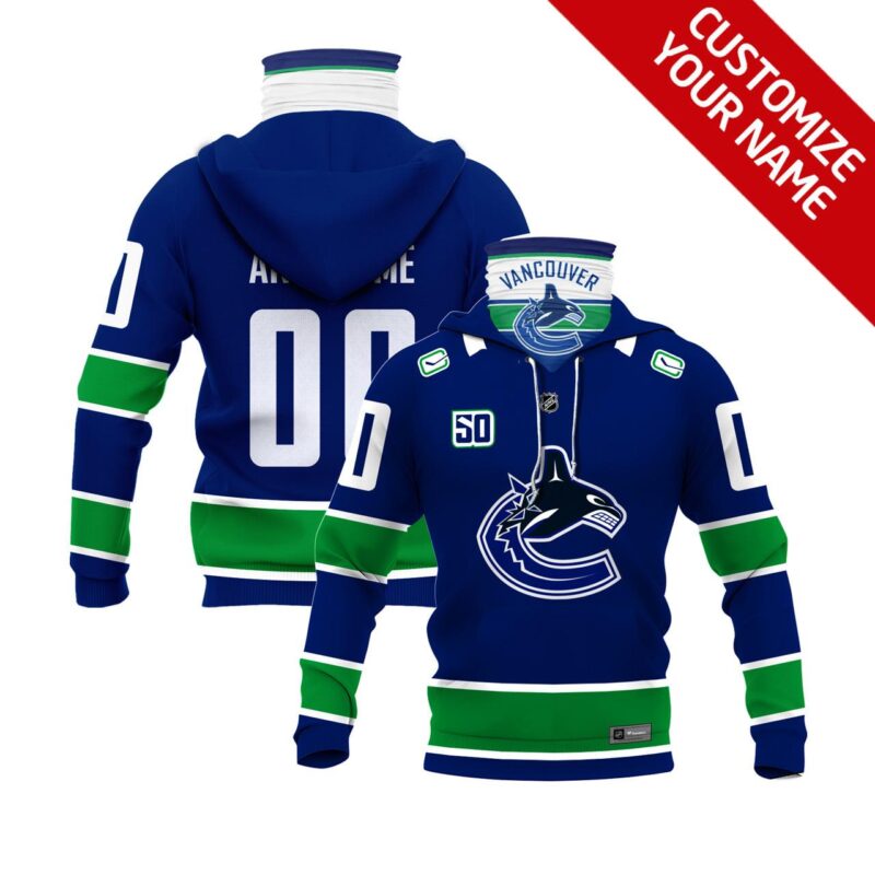 Vancouver Canucks Nhl Ice Hockey Team Logo Blue Jersey Style Gift With Custom Number Name For Canucks Fans Bomber Jacket BJ03822