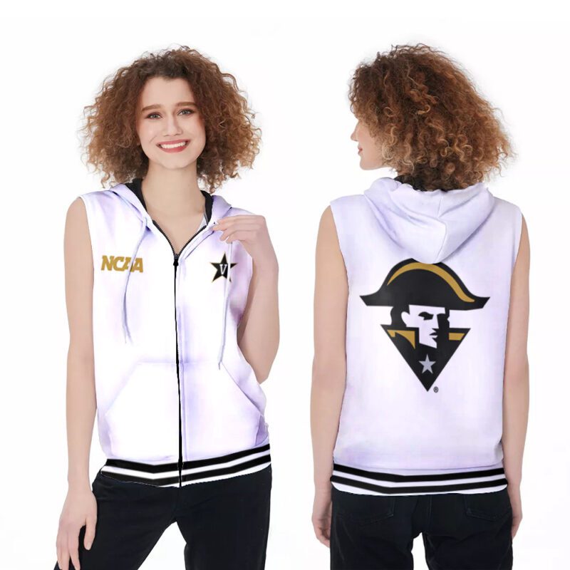 Vanderbilt Commodores Ncaa Classic White With Mascot Logo Gift For Vanderbilt Commodores Fans Zip Sleeveless Hoodie ZSH0517