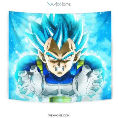 Vegeta Blue Hair Tapestry Dragon Ball Fan Gift Idea