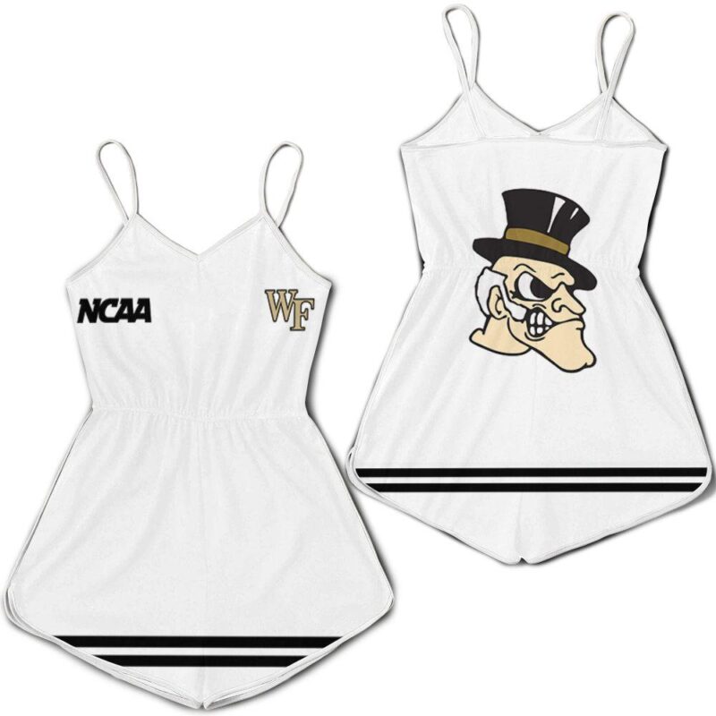 Wake Forest Demon Deacons Ncaa Classic White With Mascot Logo Gift For Wake Forest Demon Deacons Fans Romper Jumpsuit RJ05520