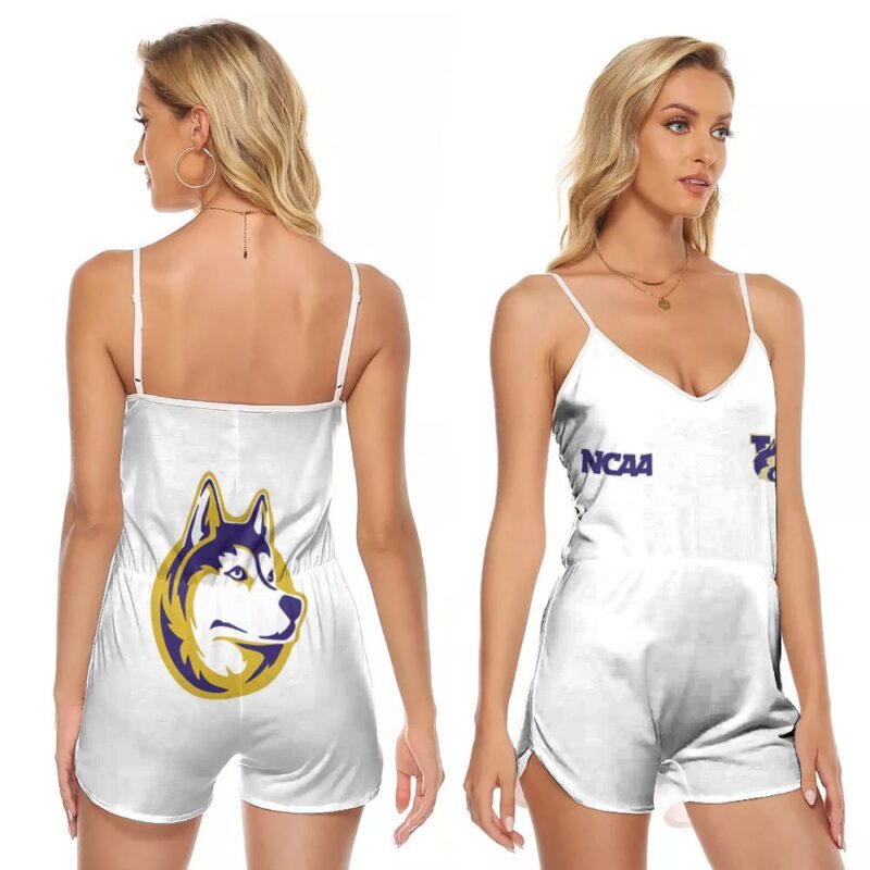 Washington Huskies Ncaa Classic White With Mascot Logo Gift For Washington Huskies Fans V-neck Romper Jumpsuit RJ00597