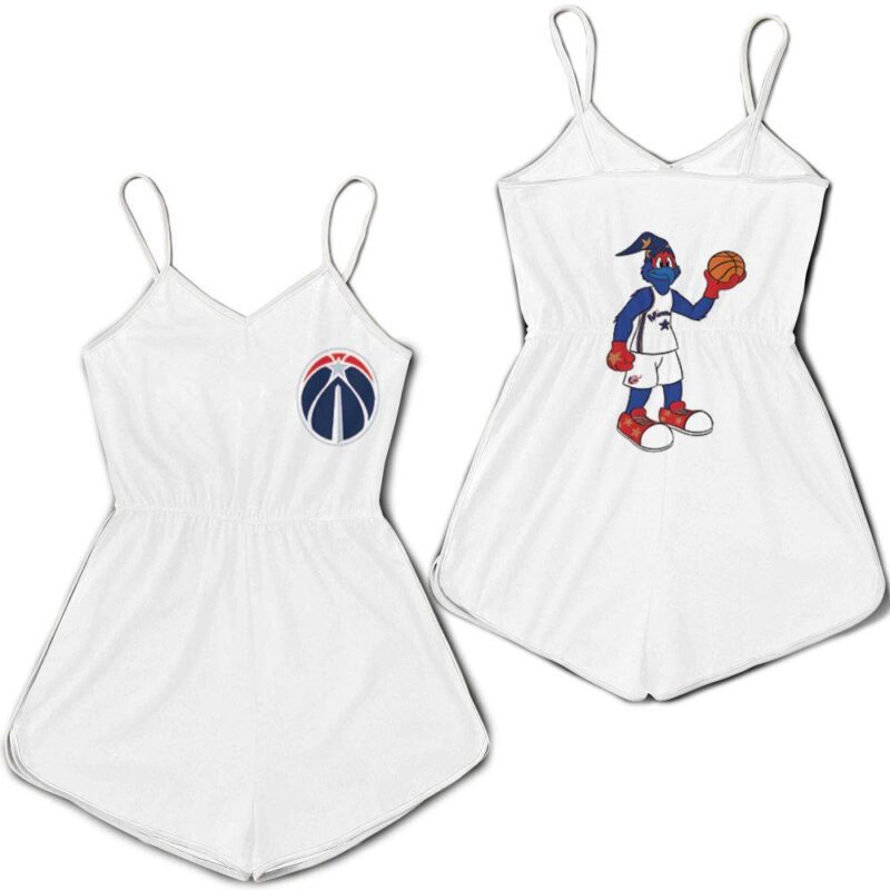 Washington Wizards Basketball Classic Mascot Logo Gift For Wizards Fans White Romper RJ01722