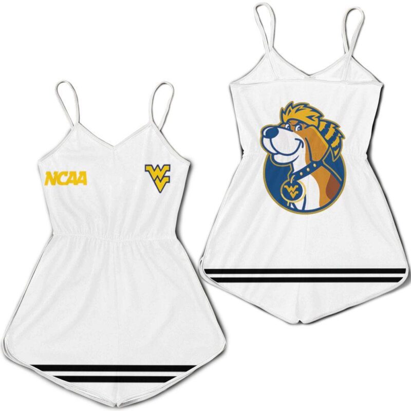 West Virginia Mountaineers Ncaa Classic White With Mascot Logo Gift For West Virginia Mountaineers Fans Romper Jumpsuit RJ05533