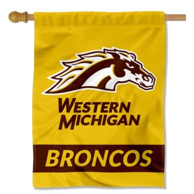 Western Michigan Broncos Logo Double Sided House Flag H0342