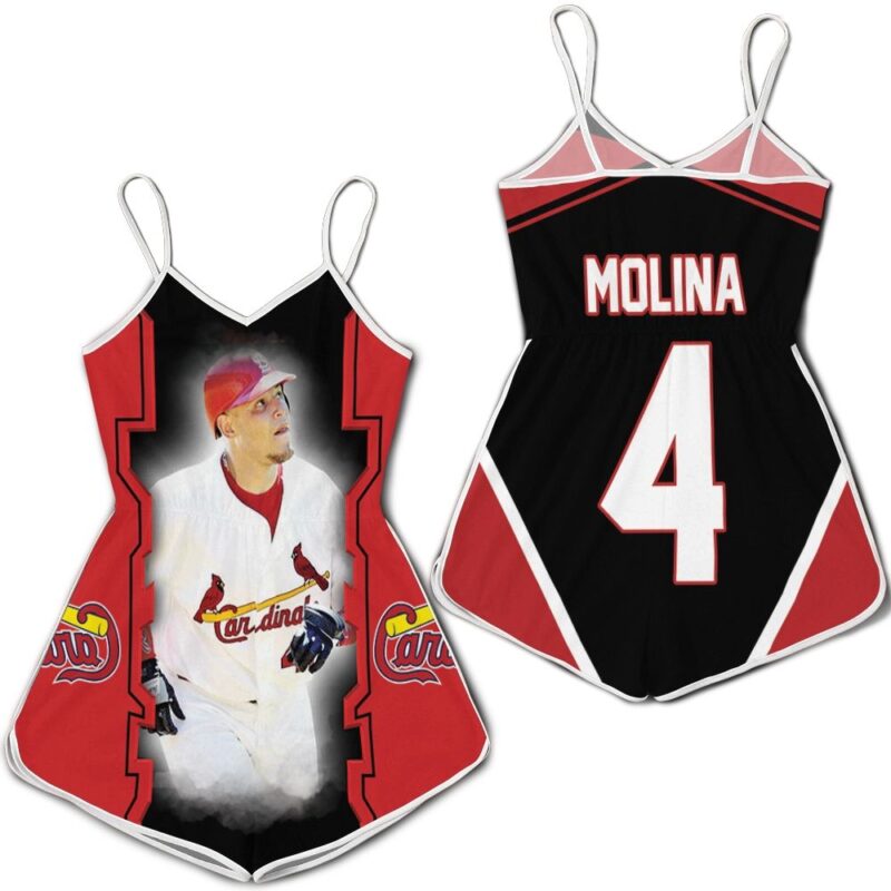 Yadier Molina St Louis Cardinals Best Players Busch Stadium Background Romper RJ04681
