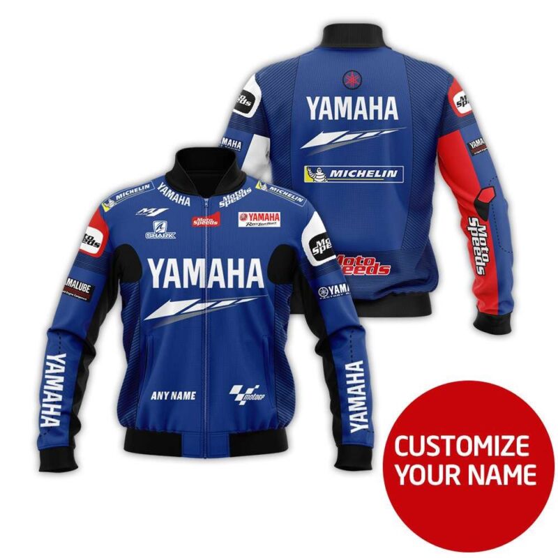 Yamaha Motogp Racing Team Personalized Name Blue Jersey Style Gift For Yamaha Racing Team Fans Bomber Jacket BJ03791