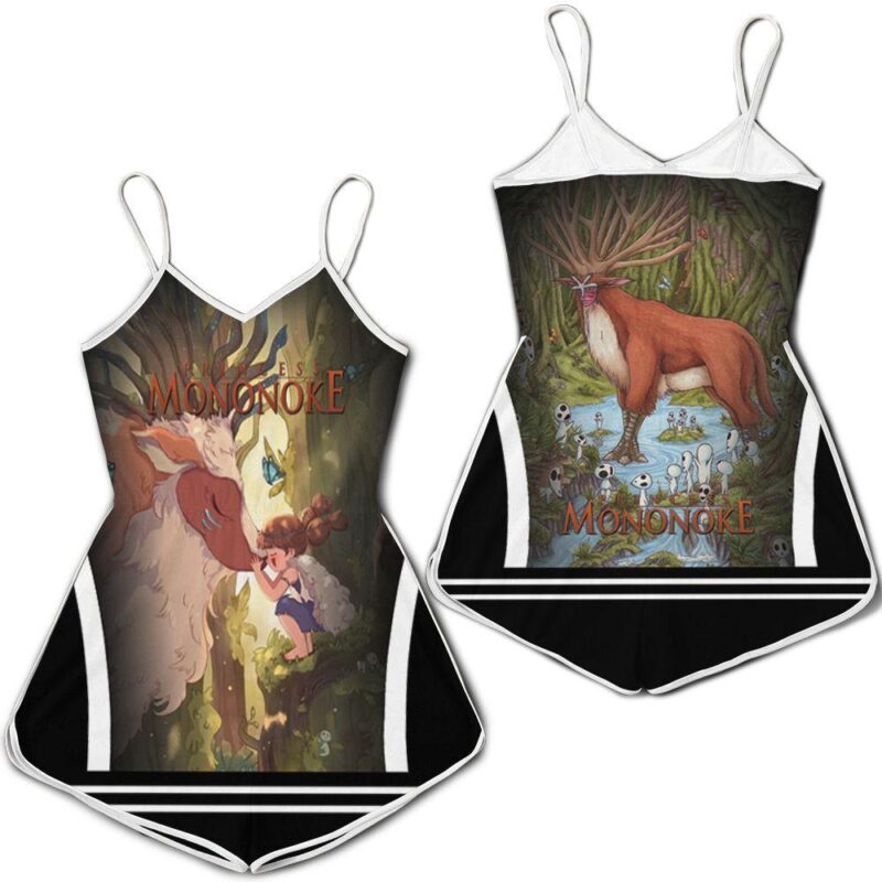 Young Princess Mononoke And The God In The Forest Shishigami Gift For Mononoke Hime Fan Romper RJ01834