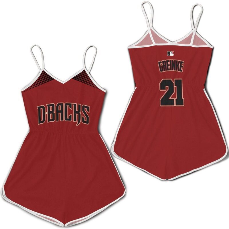 Zack Greinke Arizona Diamondbacks Sedona Red Black Jersey Inspired Style Romper RJ04953