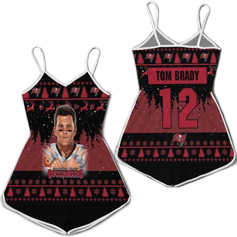 tampa bay buccaneers tom brady legend 12 snow pattern 3d printed Romper RJ03732