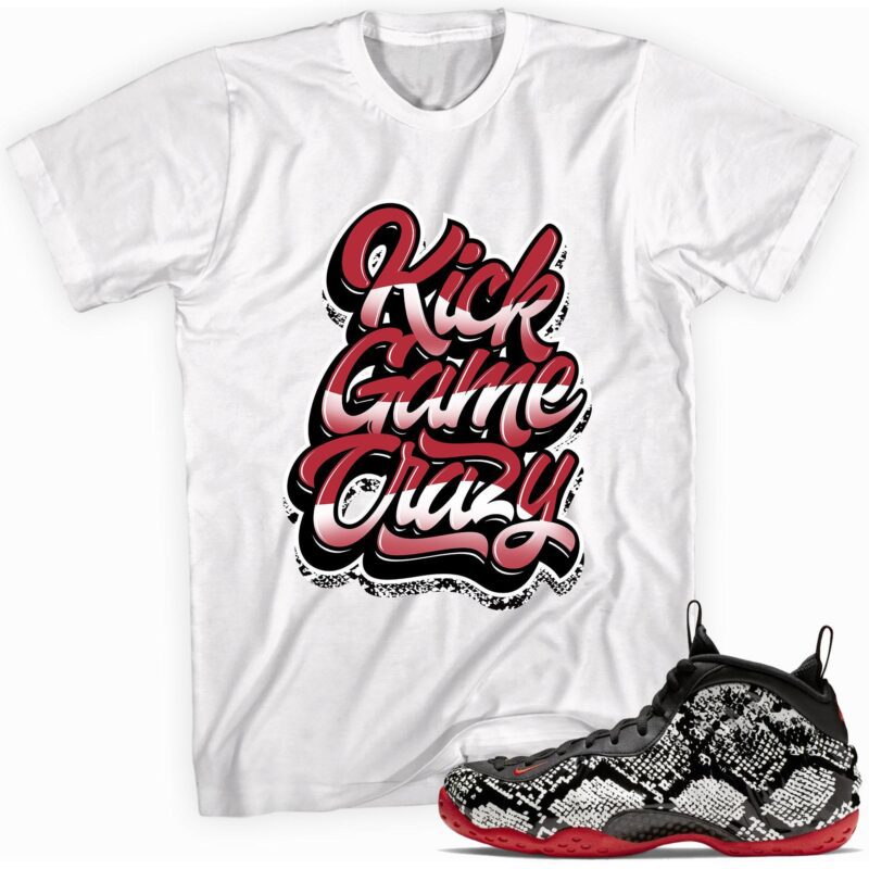 Air Foamposite One Albino Snakeskin T-Shirt - Kick Game Crazy Matching Outfits