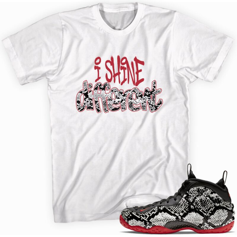 Air Foamposite One Albino Snakeskin T Shirt Shine Different Matching Outfits 1