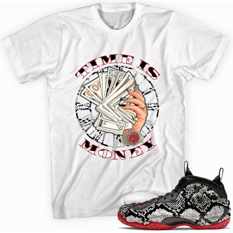 Air Foamposite One Albino Snakeskin T-Shirt - Time Is Money Matching Outfits