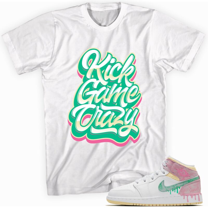 Air Jordan 1 Mid Paint Drip GS T-Shirt - Kick Game Crazy Matching Outfits