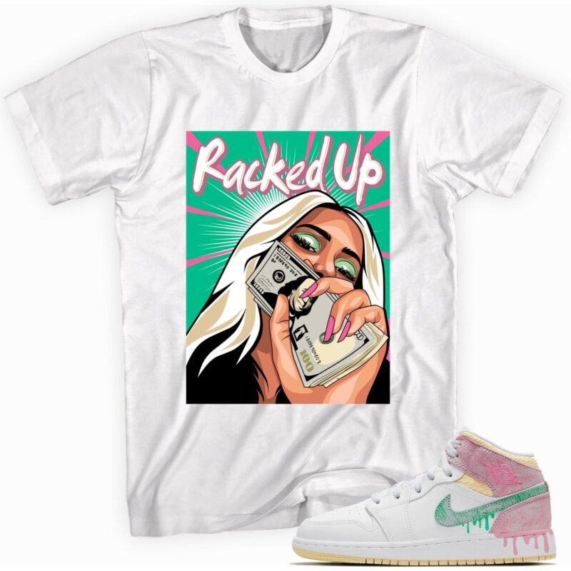 Air Jordan 1 Mid Paint Drip GS T Shirt Racked Up Matching Outfits 1