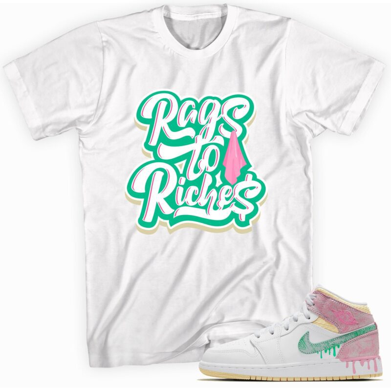 Air Jordan 1 Mid Paint Drip GS T-Shirt - Rags to Riches Matching Outfits