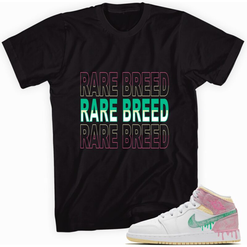 Air Jordan 1 Mid Paint Drip GS T-Shirt - Rare Breed Matching Outfits