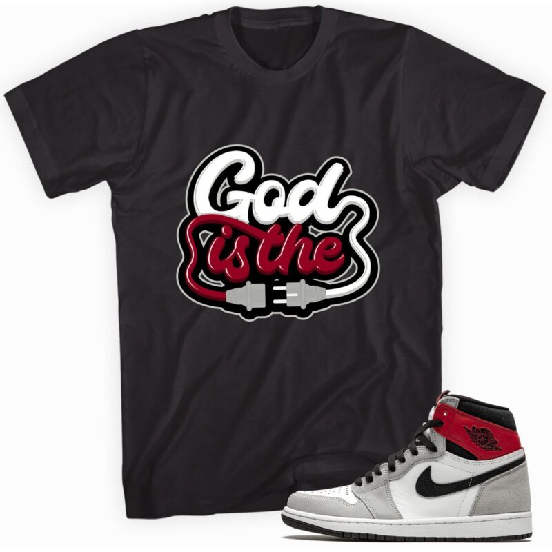 Air Jordan 1 Retro High OG Light Smoke Grey T-Shirt - God Plug Matching Outfits