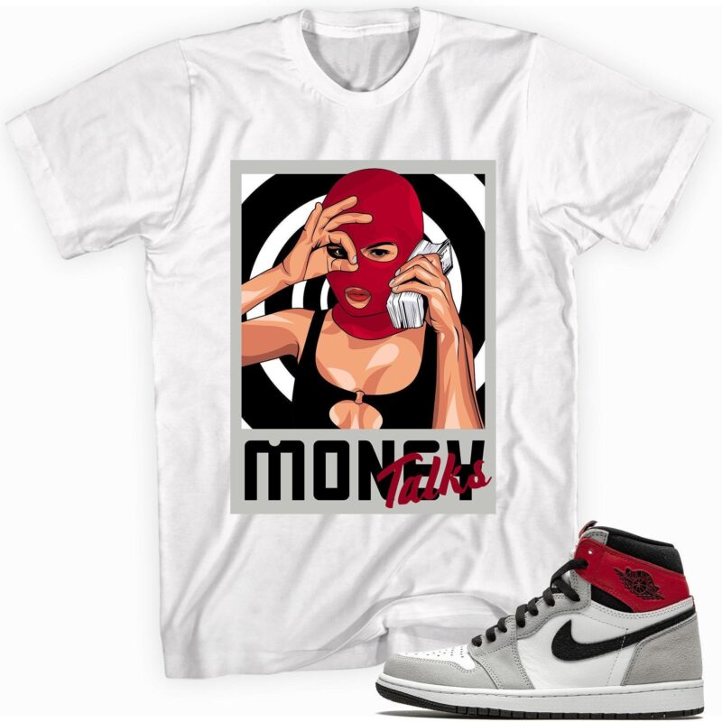 Air Jordan 1 Retro High OG Light Smoke Grey T-Shirt - Money Talks Matching Outfits