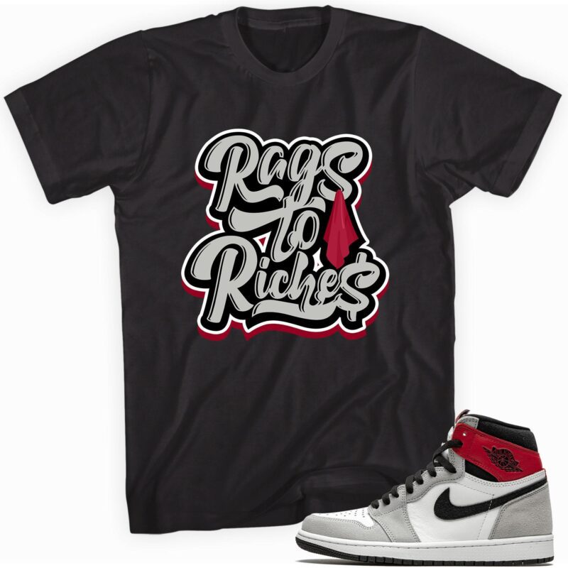 Air Jordan 1 Retro High OG Light Smoke Grey T Shirt Rags to Riches 1