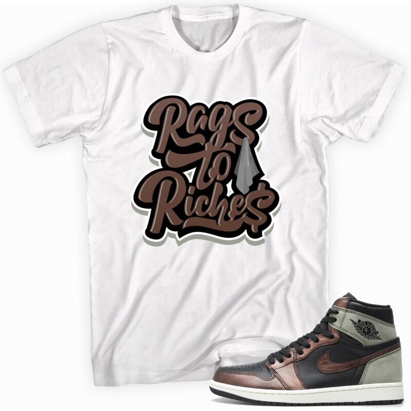 Air Jordan 1 Retro High OG Patina T Shirt Rags to Riches Matching Outfits 1