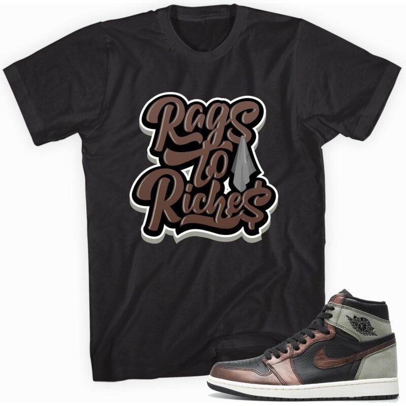 Air Jordan 1 Retro High OG Patina T-Shirt - Rags to Riches Matching Outfits