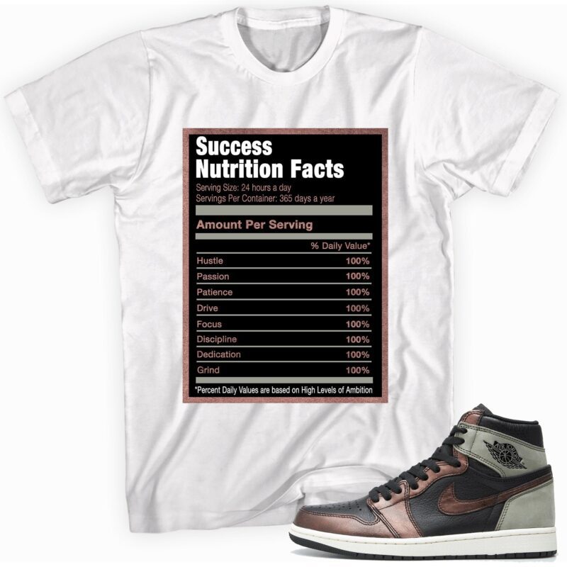 Air Jordan 1 Retro High OG Patina T-Shirt - Success Nutrition Facts Matching Outfits