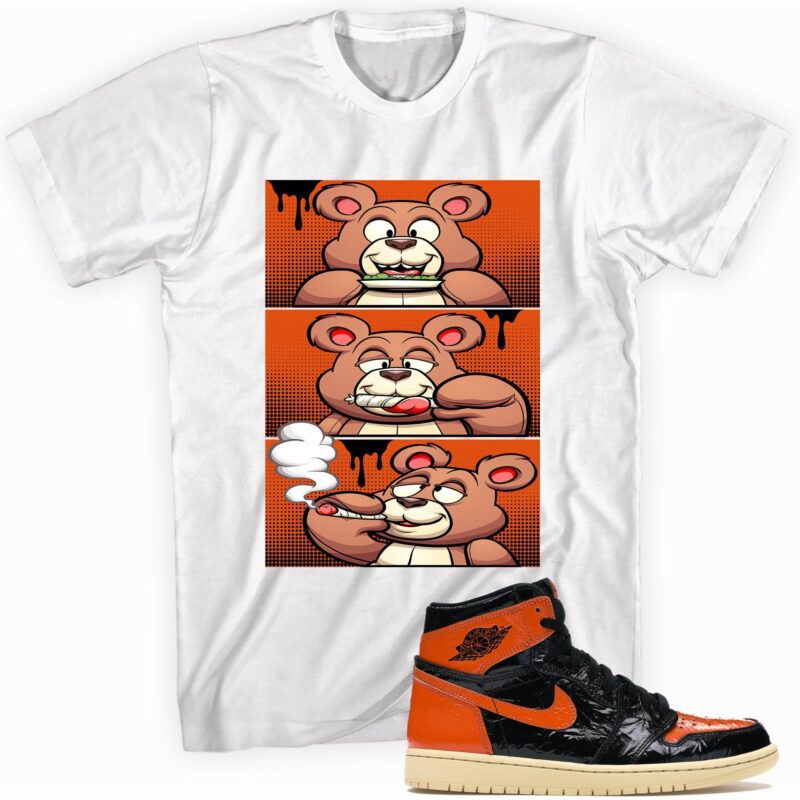 Air Jordan 1 Retro High OG Shattered Backboard T-Shirt - Roll It Lick It Smoke It Bear Matching Outfits
