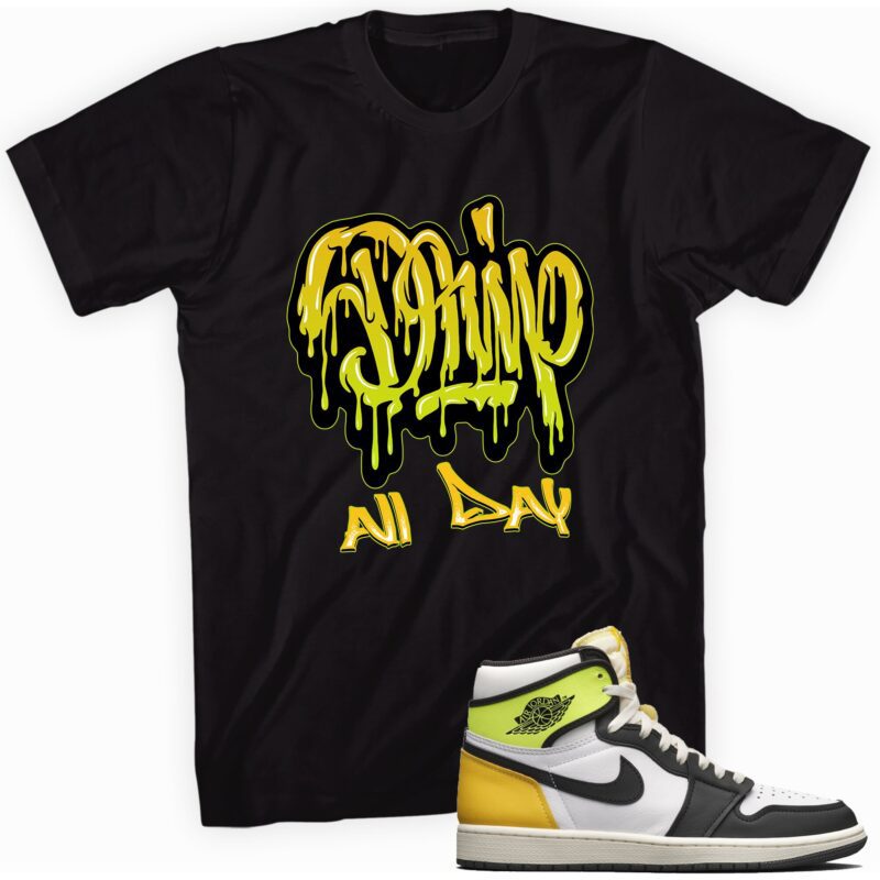 Air Jordan 1 Retro High OG Volt Gold T Shirt Drip All Day Matching Outfits 1