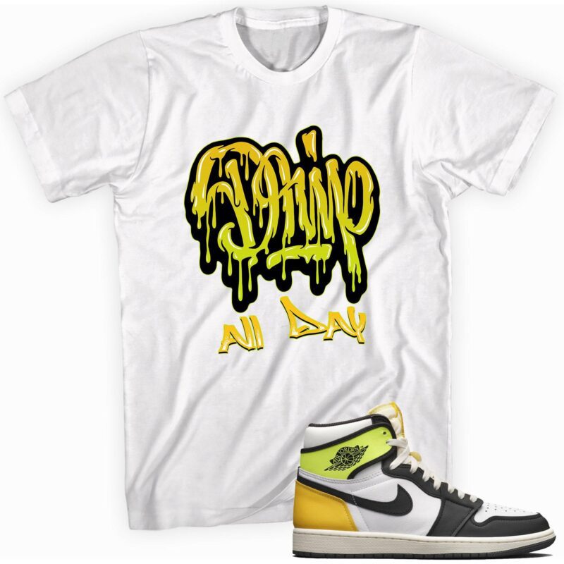 Air Jordan 1 Retro High OG Volt Gold T-Shirt - Drip All Day Matching Outfits