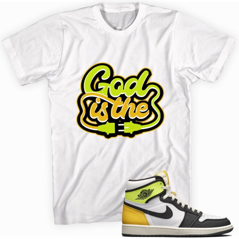 Air Jordan 1 Retro High OG Volt Gold T Shirt God Plug Matching Outfits 1