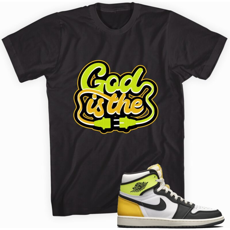 Air Jordan 1 Retro High OG Volt Gold T-Shirt - God Plug Matching Outfits