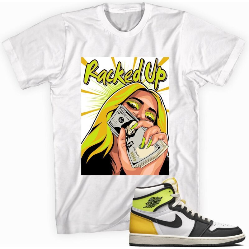 Air Jordan 1 Retro High OG Volt Gold T Shirt Racked Up Matching Outfits 1