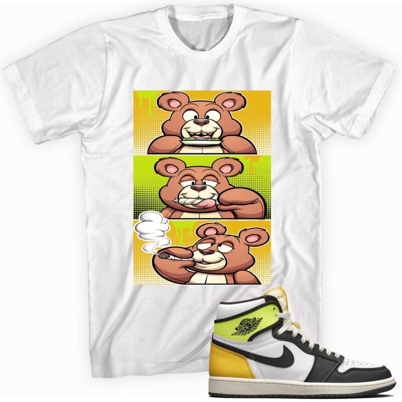 Air Jordan 1 Retro High OG Volt Gold T Shirt Roll It Lick It Smoke It Bear Matching Outfits 1