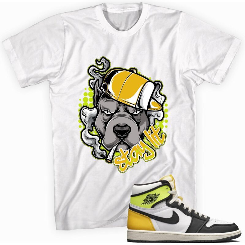 Air Jordan 1 Retro High OG Volt Gold T Shirt Stay Lit Matching Outfits 1