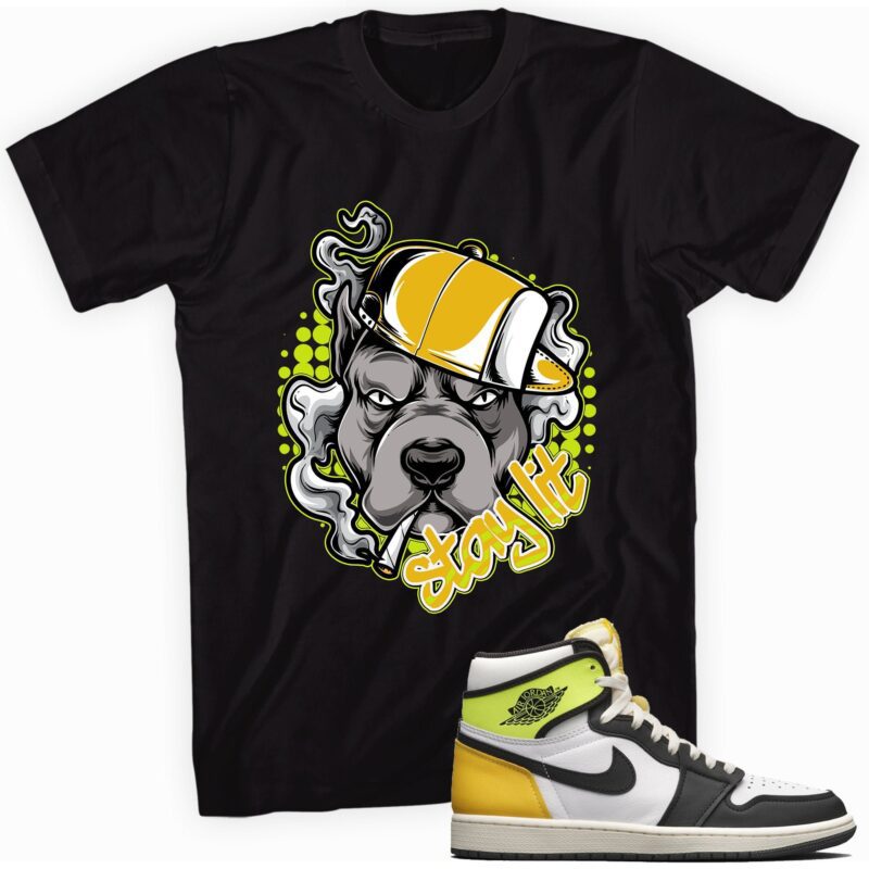 Air Jordan 1 Retro High OG Volt Gold T-Shirt - Stay Lit Matching Outfits