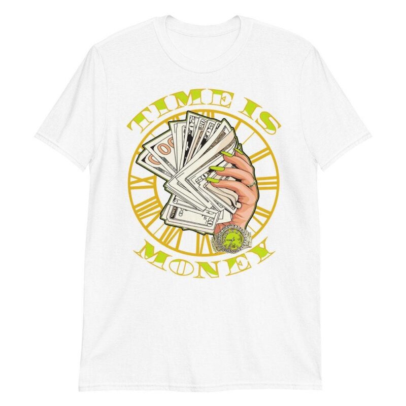 Air Jordan 1 Retro High OG Volt Gold T Shirt Time is Money Matching Outfits 3