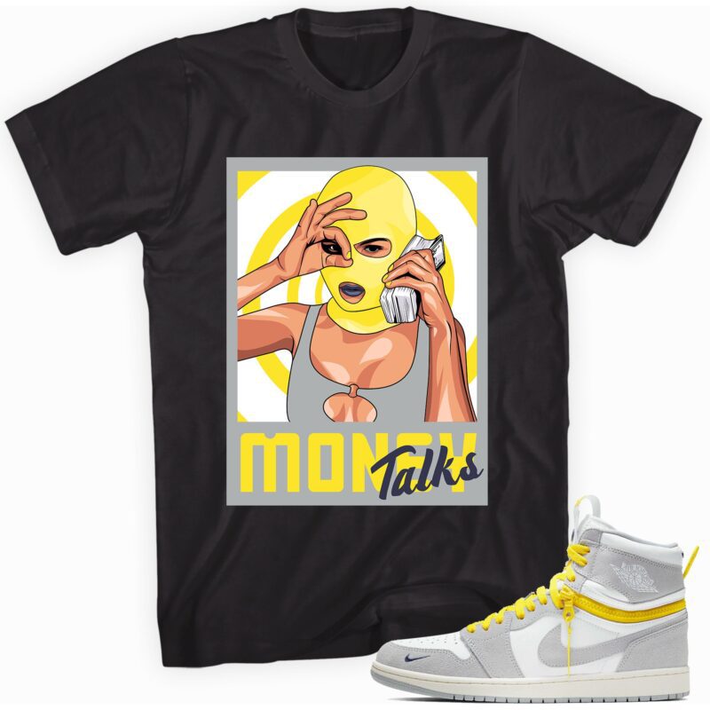 Air Jordan 1 Switch Light Smoke Grey T Shirt Money Talks Matching Outfits 1