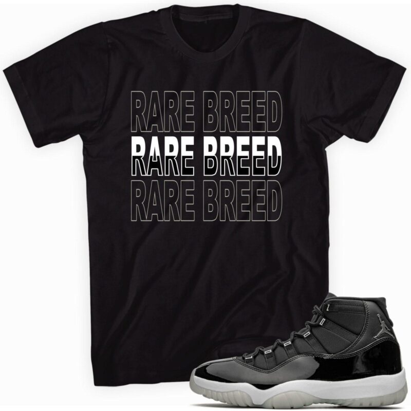 Air Jordan 11 Retro Jubilee Black T-Shirt - Rare Breed Matching Outfits