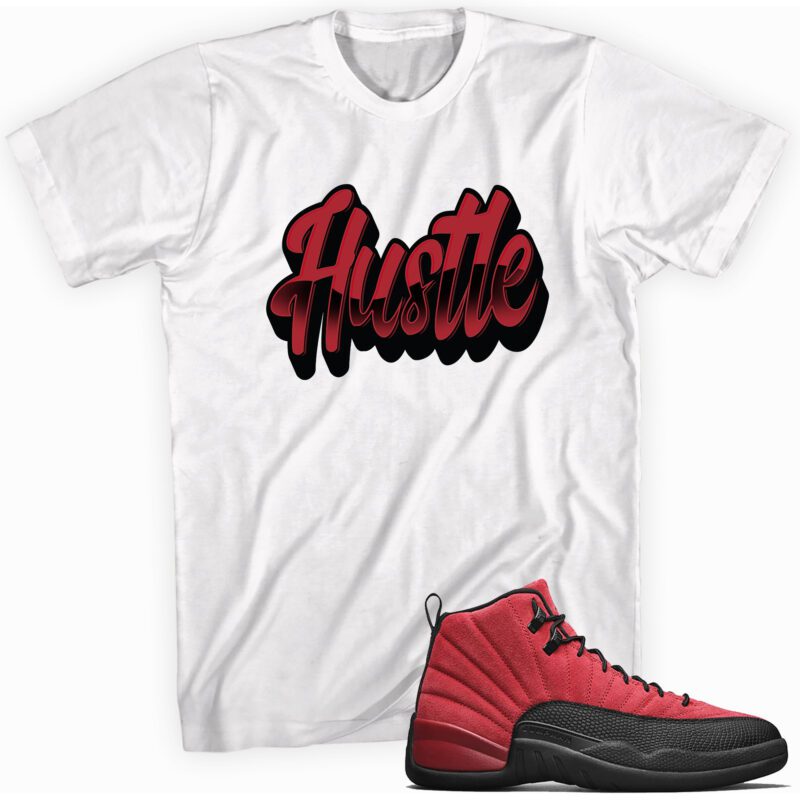 Air Jordan 12 Retro Reverse Flu Game T Shirt Hustle 1