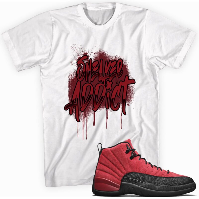 Air Jordan 12 Retro Reverse Flu Game T Shirt Sneaker Addict Matching Outfits 1