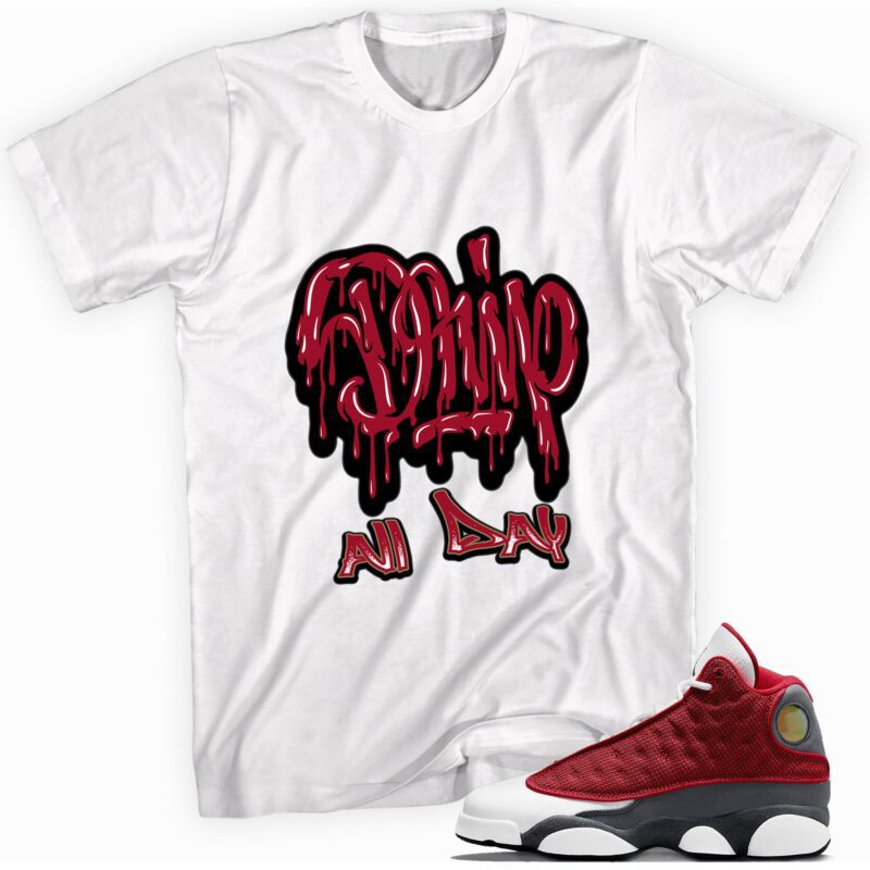 Air Jordan 13 Retro Gym Red Flint Grey T Shirt Drip All Day Matching Outfits 1