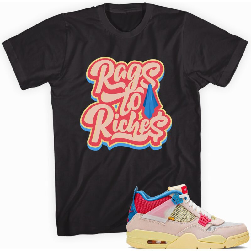 Air Jordan 4 Retro Union Guava Ice T Shirt Rags to Riches Matching Outfits 1