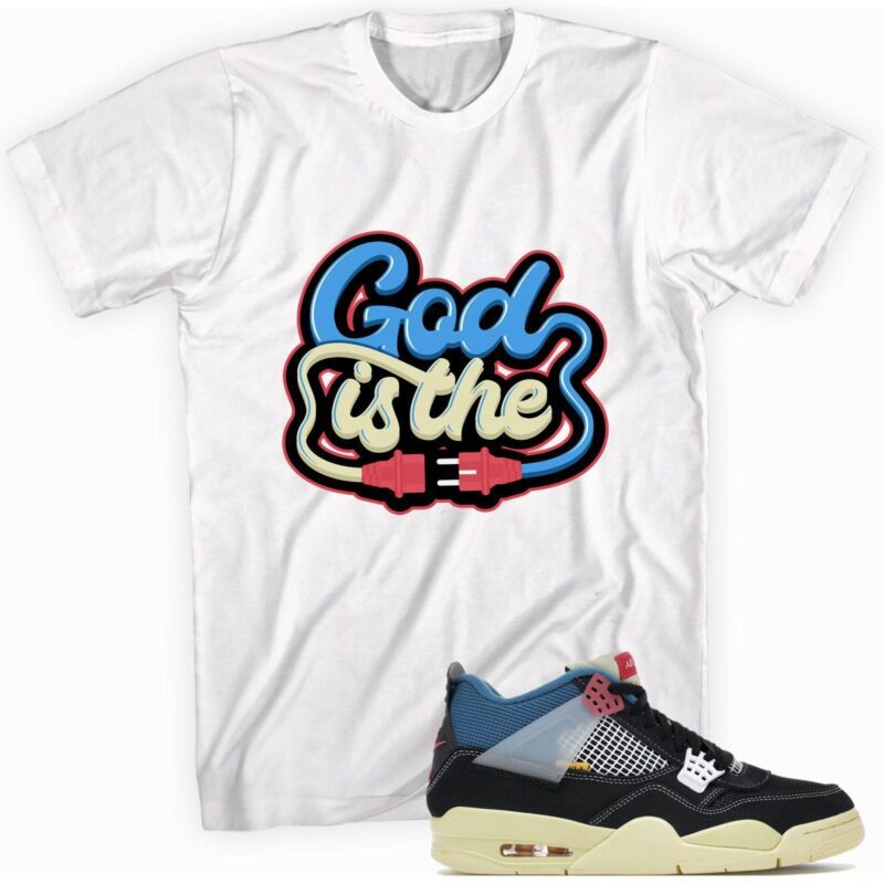 Air Jordan 4 Retro Union Off Noir T Shirt God Plug Matching Outfits 1