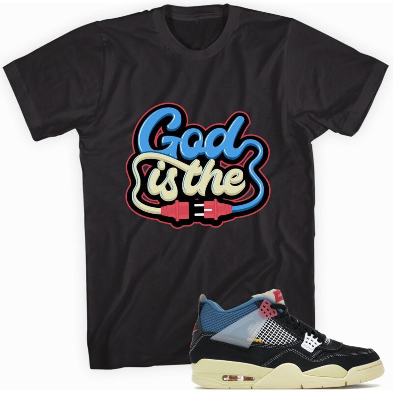 Air Jordan 4 Retro Union Off Noir T-Shirt - God Plug Matching Outfits